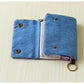 Canvas Small Women Wallet Credit Card Case Cover Holder Keychain Coins Purse Key Wallet (Dark Blue)