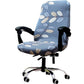 Deisy Dee Computer Office Chair Covers for Stretch Universal Rotating Chair Desk Chairs ONLY Chair Covers (Blue Flower 1, Medium)