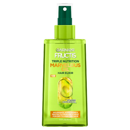 Garnier Fructis Triple Nutrition Marvelous Oil Hair Elixir, 5.0 Fl Oz, 1 Count (Packaging May Vary)