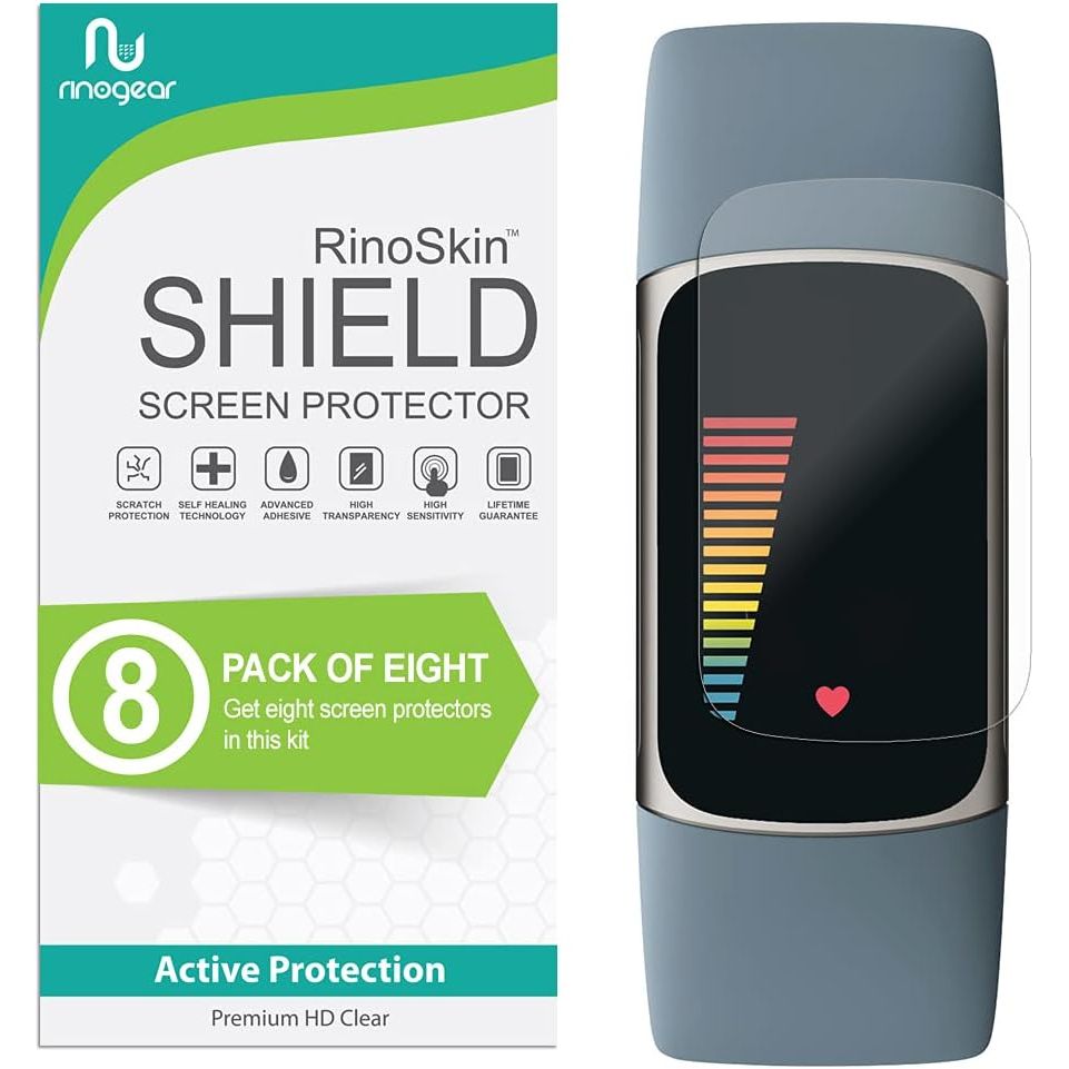(8-Pack) Screen Protector for Fitbit Charge 6 / Charge 5 Screen Protector [Flexible Clear Film] Case Friendly Accessories