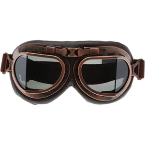MUXSAM Vintage Motorcycle Goggles, ATV Motocross Goggles, Dirt Bike Racing Riding Off Road Scooter Glasses, Windproof Dustproof Eyewear for Adults Men Women, Copper Frame Smoke Lens