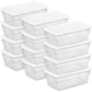 Buy now Sterilite 24-Pack 6 Quart Storage Box, Stackable Clear Plastic Bins with Snap-On Lids - Heavy-Duty Organizing Containers for Closet, Bathroom, and Office 6 Quart 12 Pack at indiglob india