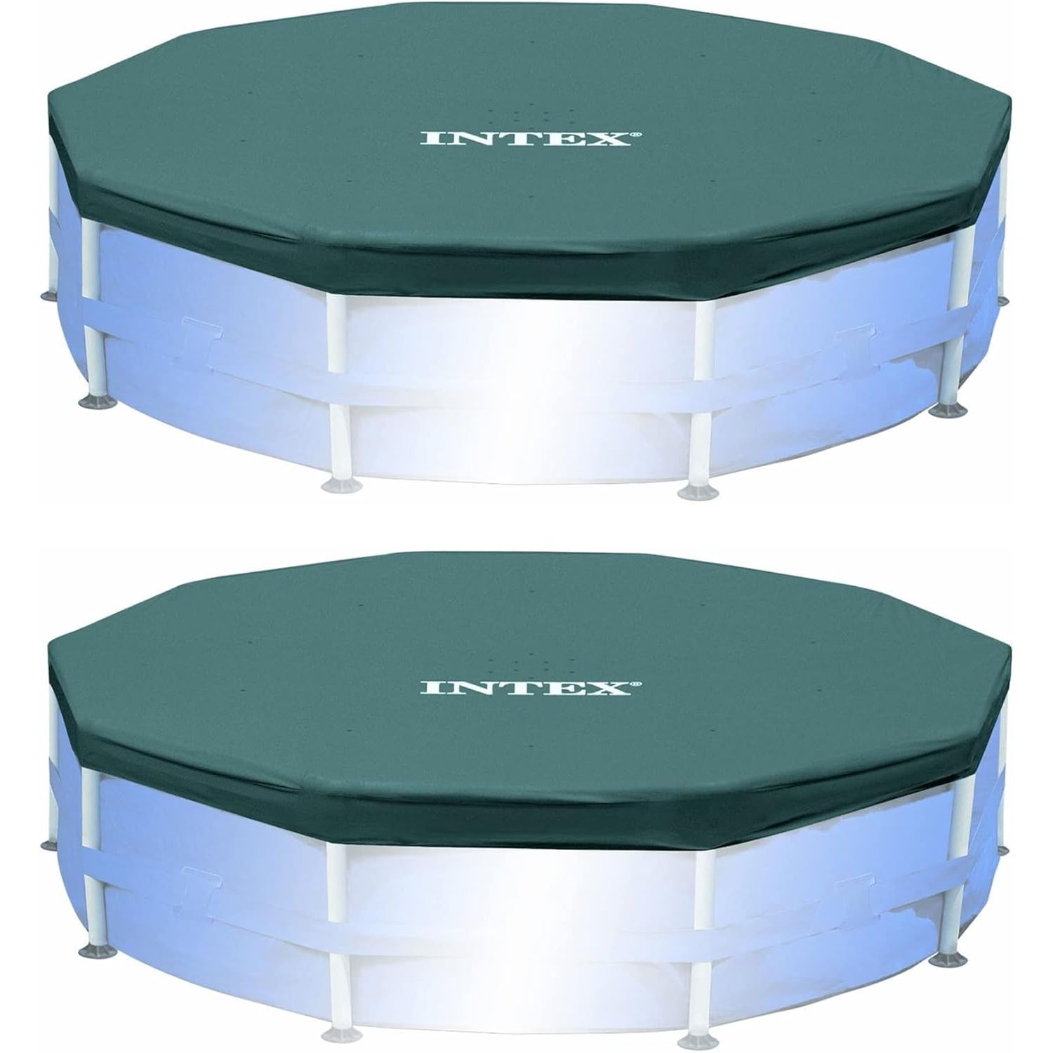 Buy now INTEX 28031E Pool Cover: For 12ft Round Metal Frame Pools – Includes Rope Tie – Drain Holes – 10in Overhang – Snug Fit 15 ft (2 Pack) Pool Cover at indiglob india