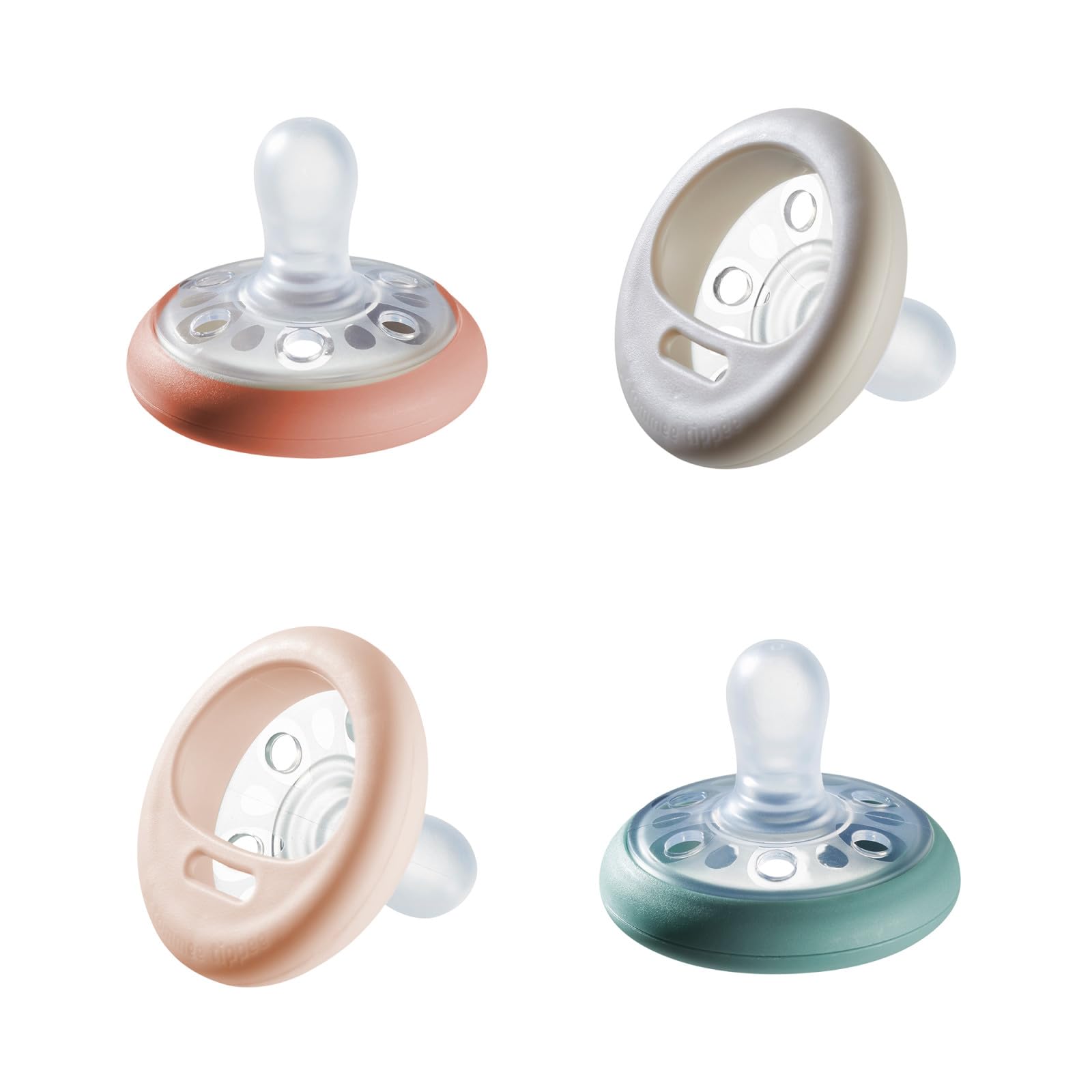Buy now Tommee Tippee Breast-Like Pacifier, 0-6 Months, Symmetrical Design, Natural Breast-Like Baglet, BPA-Free Binkies, Pastel/Blue/Black, Pack of 4 at indiglob india