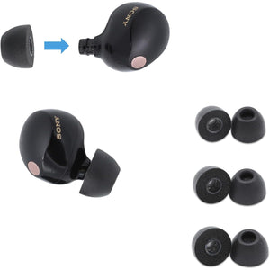 Comply Memory Foam Replacement Earbud Tips for Sony True Wireless Earbuds | Ultimate Comfort, Secure Fit, Superior Noise Isolation | Anti Slip, Prevent From Falling Out | Black (S/M/L) (3 Pairs)