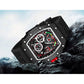 Mens Luxury Tonneau Square Watches Analog Punk Chronograph Unique Sports Wrist Watch Japanese Movement Luminous Design with Rubber Band