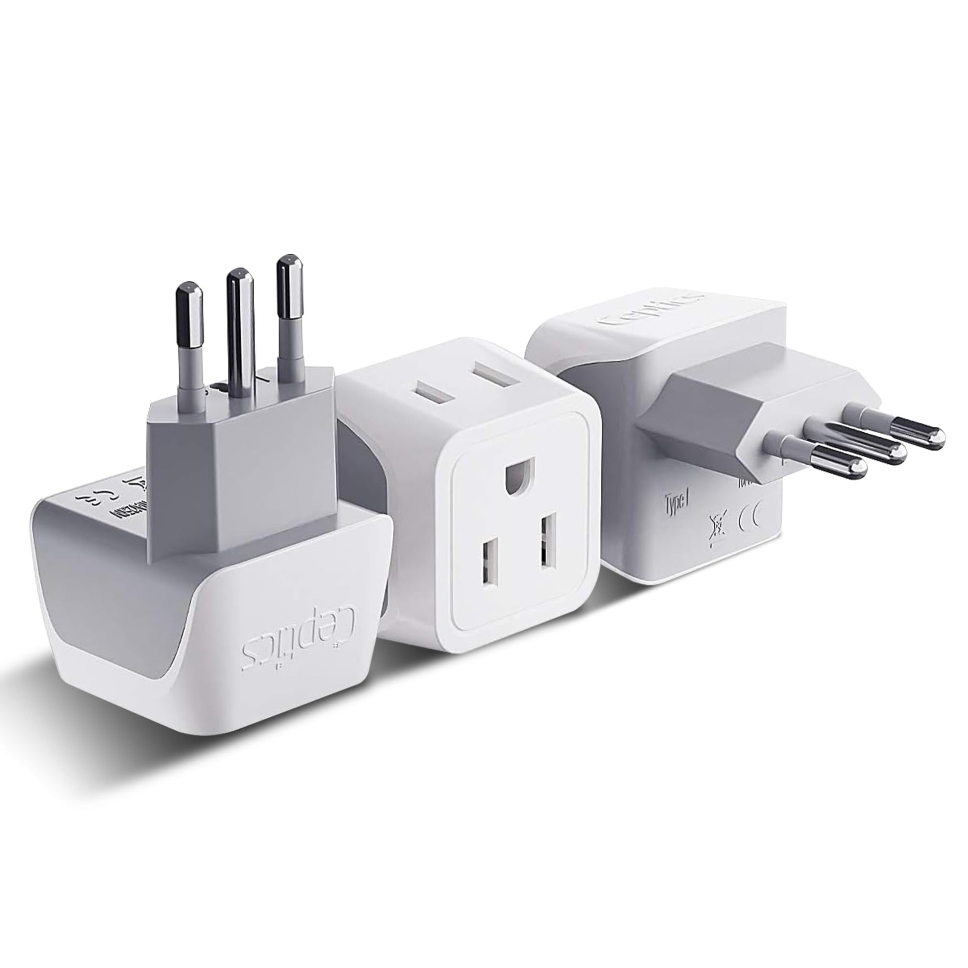 Buy now Ceptics Schuko Germany, France Plug Adapter, Dual Input - Ultra Compact Light Weight - Usa to Russia, South Korea Travel Adaptor Plug - Type E/F (3 Pack) at indiglob india