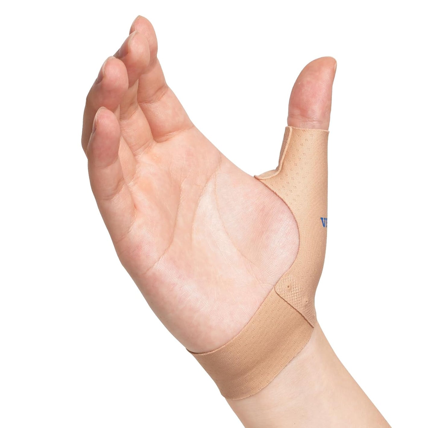 Velpeau Elastic Thumb Support Brace Liner (Pack of 2), Splashproof Thumb Wrist Compression Sleeve for Arthritis Pain, Tendonitis, Sprains, Sports, Fits Left & Right Hands (Khaki, Short Version, M)