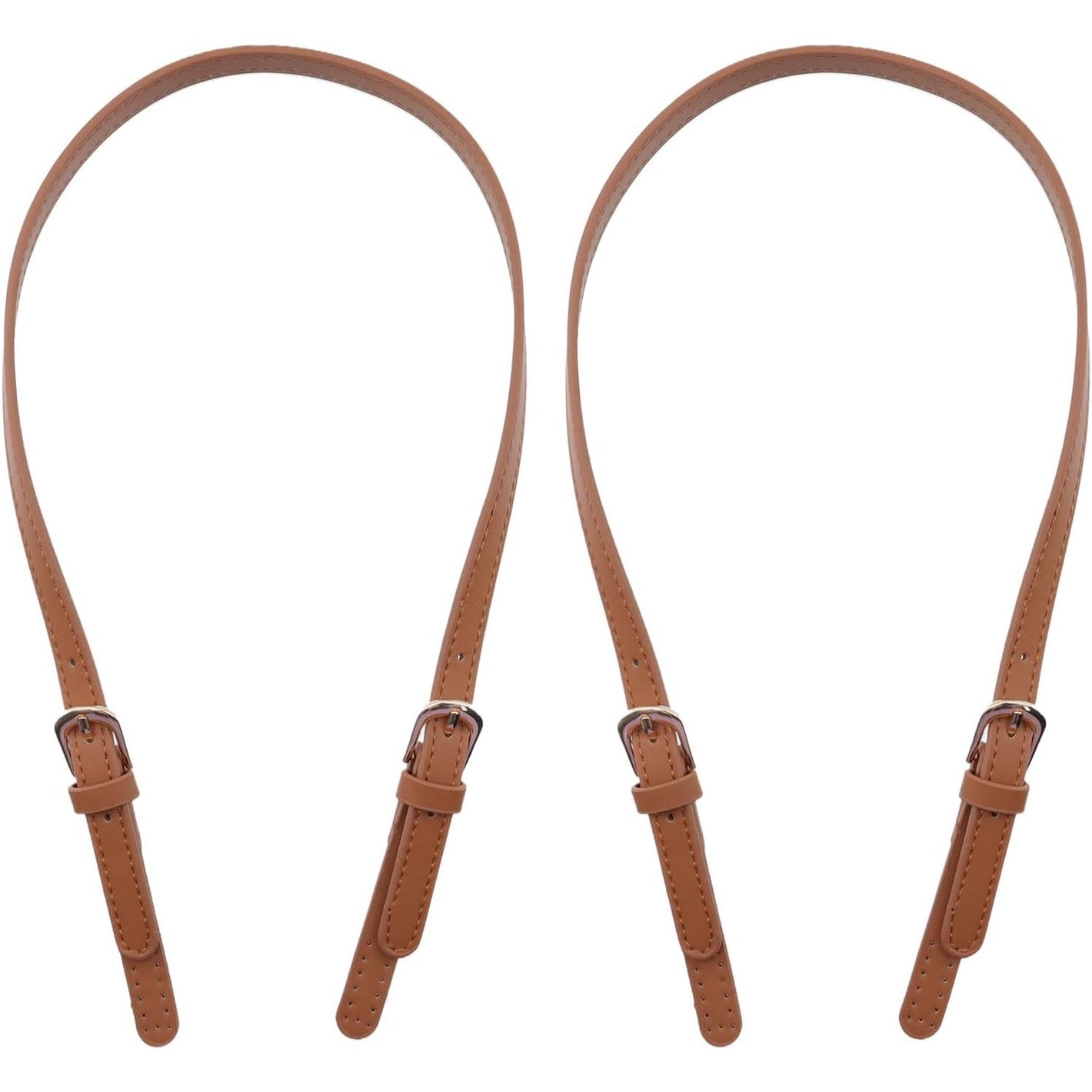 Semetall PU Leather Replacement 2 Pcs 67cm to 76cm Brown Replacement Purse Strap Leather Handles for Bags