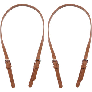 Semetall PU Leather Replacement 2 Pcs 67cm to 76cm Brown Replacement Purse Strap Leather Handles for Bags
