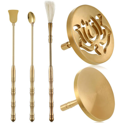 DOITOOL 5 Pcs Incense Making Kit Chinese Incense Burner Mold Premium Accessories for Aromatherapy Yoga Meditation Relaxation-Golden