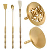DOITOOL 5 Pcs Incense Making Kit Chinese Incense Burner Mold Premium Accessories for Aromatherapy Yoga Meditation Relaxation-Golden - Style 1