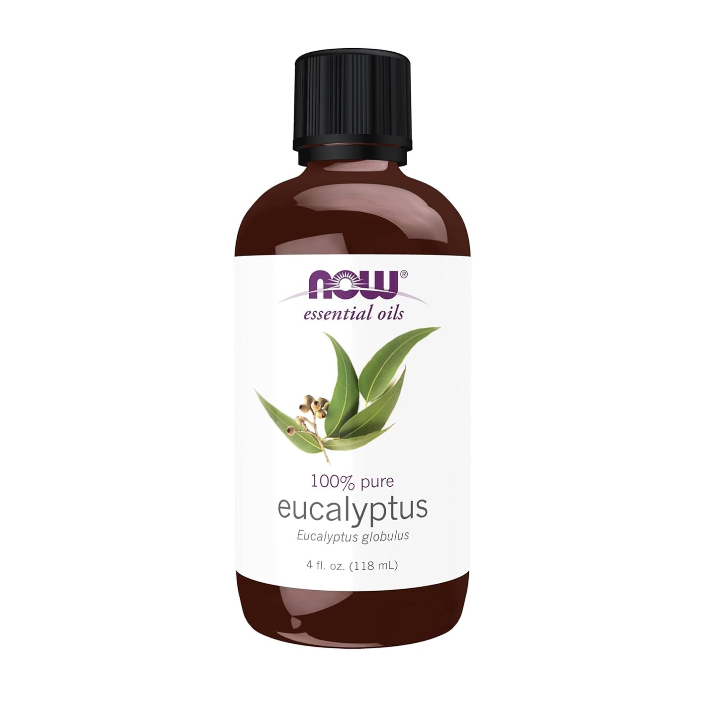 NOW Essential Oils, Eucalyptus Oil, Clarifying Aromatherapy Scent, Steam Distilled, 100% Pure, Vegan, Child Resistant Cap, 4-Ounce