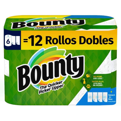 Bounty Select-A-Size Paper Towels, White, 2 Double Plus Rolls = 5 Regular Rolls