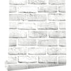 Cohoo Home Brick Wallpaper Peel and Stick Contact Paper 120inL 18inW Faux 3D Brick Contact Paper for Walls White Gray Grey Self Adhesive Removable Wallpaper Backsplash Bedroom Wall Sticky Waterproof - Gray/White