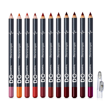 DC-BEAUTIFUL 18 Colors Lip Liners Pencil Set with 2 Pencil Sharpeners, Premium Waterproof Smooth Lip Pencils, Long Lasting Matte Makeup Lipliners