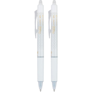 PILOT FriXion Ball Clicker Erasable Gel Ink Retractable Pen, Extra Fine Point, 0.5mm, White Barrel, Black Ink, 2 Pack