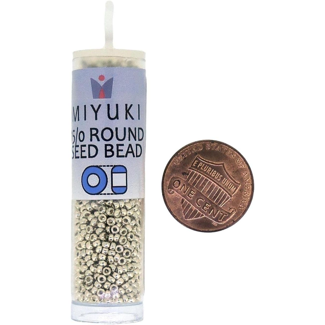 Buy now Miyuki Round Rocaille's Seed Beads Size 15/0 8.2g Duracoat Galvanized Silver 15-4201 at indiglob india