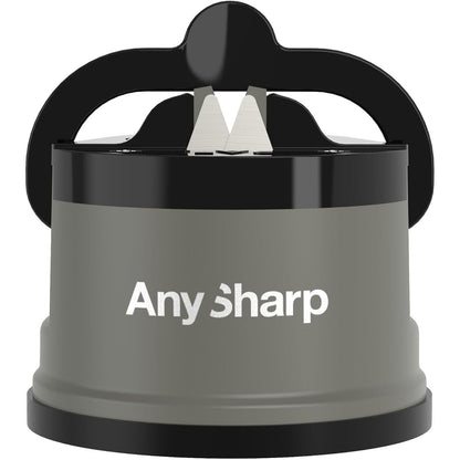 AnySharp – GLOBAL – Hands Free Knife Sharpener - Easy to Use Sharpening Tool with PowerGrip Suction Base and 20-Degree Pre-set Angle - For All Knives: Chef’s, Serrated, and Hardened Steel - Blue