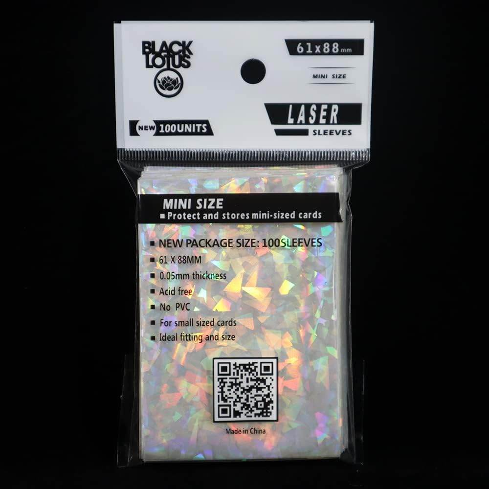 100pcs Broken Glass Gemstone Laser Flashing Card Film Holographic Idol Photo Sleeves Ultra Super Protector (61x88mm) - My Store