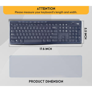 Universal Clear Waterproof Anti-Dust Silicone Keyboard Protector Cover Skin for Standard Size PC Computer Desktop Keyboards (Size: 17.52" x 5.51")