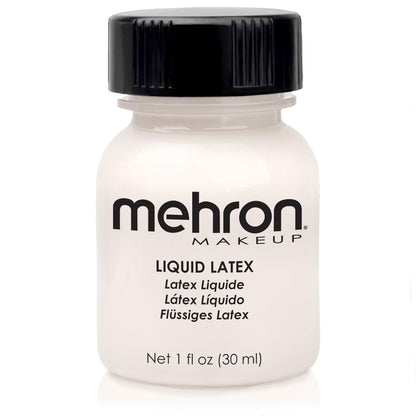 Mehron Makeup Liquid Latex | SFX Makeup | Halloween | Latex Glue for Skin | Special FX Prosthetic Glue 1 fl oz (30 ml) (Light Flesh)
