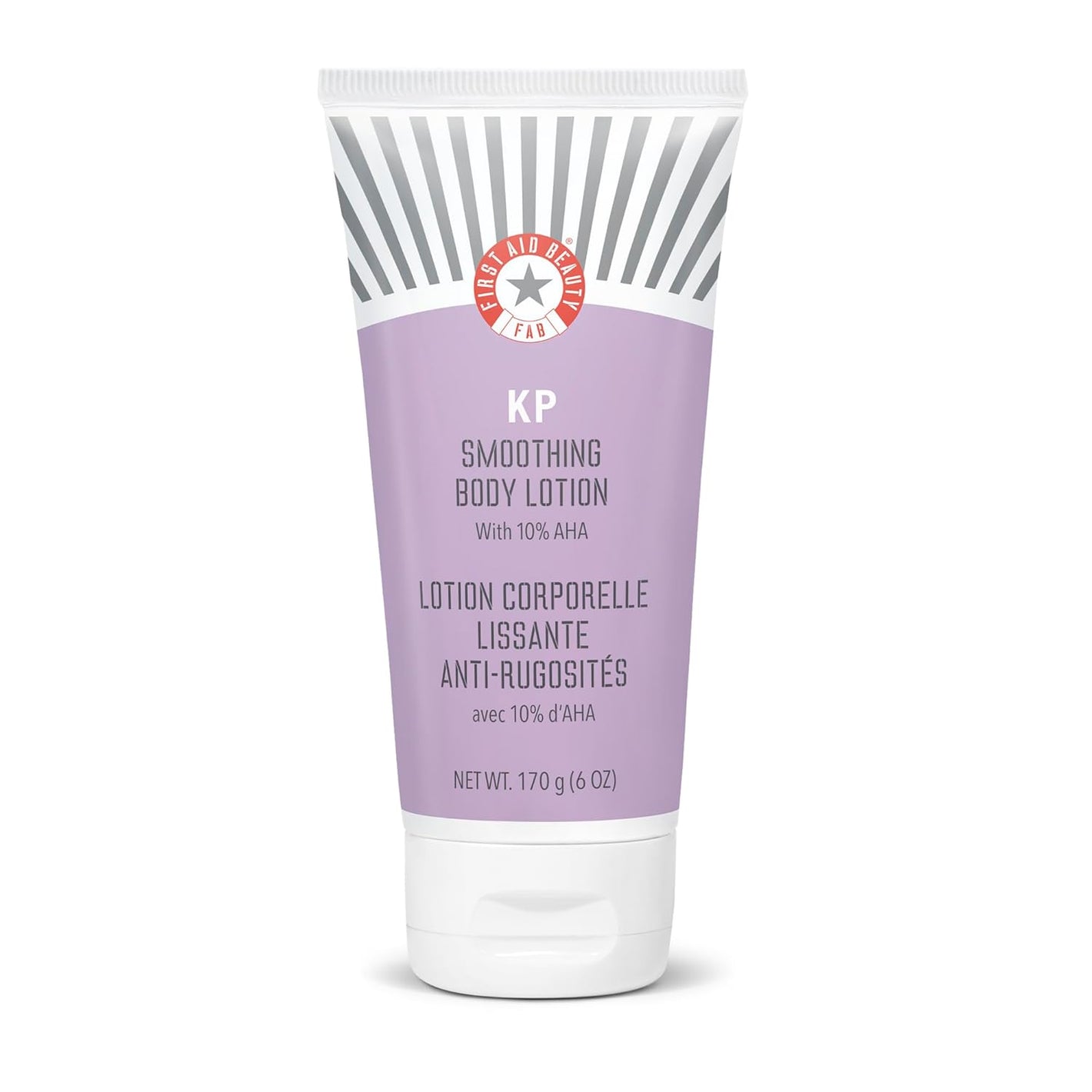 First Aid Beauty - KP Smoothing Body Lotion with 10% AHA, Chemically Exfoliates & Moisturizes with Urea, Colloidal Oatmeal & Ceramides, Deep Hydration + Helps Reduce Keratosis Pilaris Bumps, 6 oz