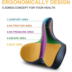 YLG Oversized Comfort Bike Seat Comfortable Replacement Bike Saddle Memory Foam Soft Bike Saddle Waterproof Universal Fit Bicycle Seat for Women Men