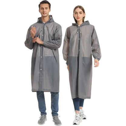 Opret 2 Pack Raincoats for Adults Reusable, EVA Rain Ponchos Lightweight Rain Coat Waterproof Rain Gear for Men and Women