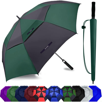 Golf Umbrella Large 62/68/72 Inch, Extra Large Oversize Double Canopy Vented Windproof Waterproof Umbrella, Automatic Open Golf Umbrella for Men and Women and Family.