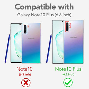 Case for Samsung Galaxy Note 10 Plus Case with Screen Protector, Full Body Protective Hybrid Dual Layer Shockproof Acrylic Back Case Cover for Galaxy Note 10 Plus 5G 6.8 inch (White Pink)
