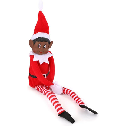 Christmas Elf Behaving Badly Plush Toy | Novelty Long Bendy Naughty Boy Christmas Elves Doll | 12 Inches (Black Elf)
