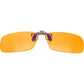 BRADDELL UV Blue Light Blocking Clip-on Amber Fit over Glasses for Driving Car Headlight Glare and Light Sensitivity