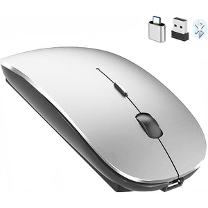 PeiBO Bluetooth 5.2 Wireless Dual-Mode Mouse, Gray Black, 2022 Model