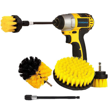 Buy now YIHATA 4 Pack Drill Brush Attachments Set,All Purpose Multi-Purpose Power Scrubber Cleaning Brush with Extended Long Attachment Kit, for Car,Grout,Floor,Tub,Shower,Tile,Bathroom and Kitchen Surface at indiglob india