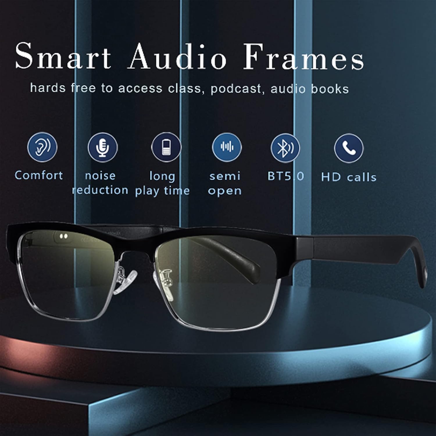 Buy now Smart Glasses Bluetooth-Audio Glasses for Men Women with Alexa, Built-in Mic, Blue Light Filter&Polarized Lenses for All Smart Devices Voice Assistant at indiglob india
