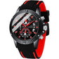 MF MINI FOCUS Men Watch, Chronograph Waterproof Sport Analog Quartz Watches Blue Silicon Strap Fashion Wristwatch for Men