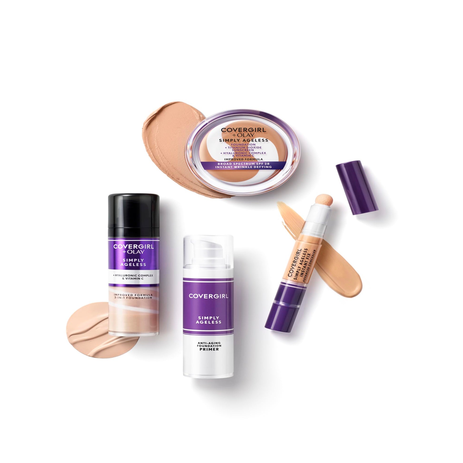 Buy now COVERGIRL & Olay Simply Ageless 3-in-1 Liquid Foundation, Matte Finish, Hyaluronic & Vitamin C Formula, 240 Natural Beige, 1 Count at indiglob india