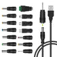 LANMU USB to DC Power Cable, DC 5V Power Cord 5.5 2.1mm Jack Charging Cable with 14 Interchangeable Plugs Addapters for 5V Devices