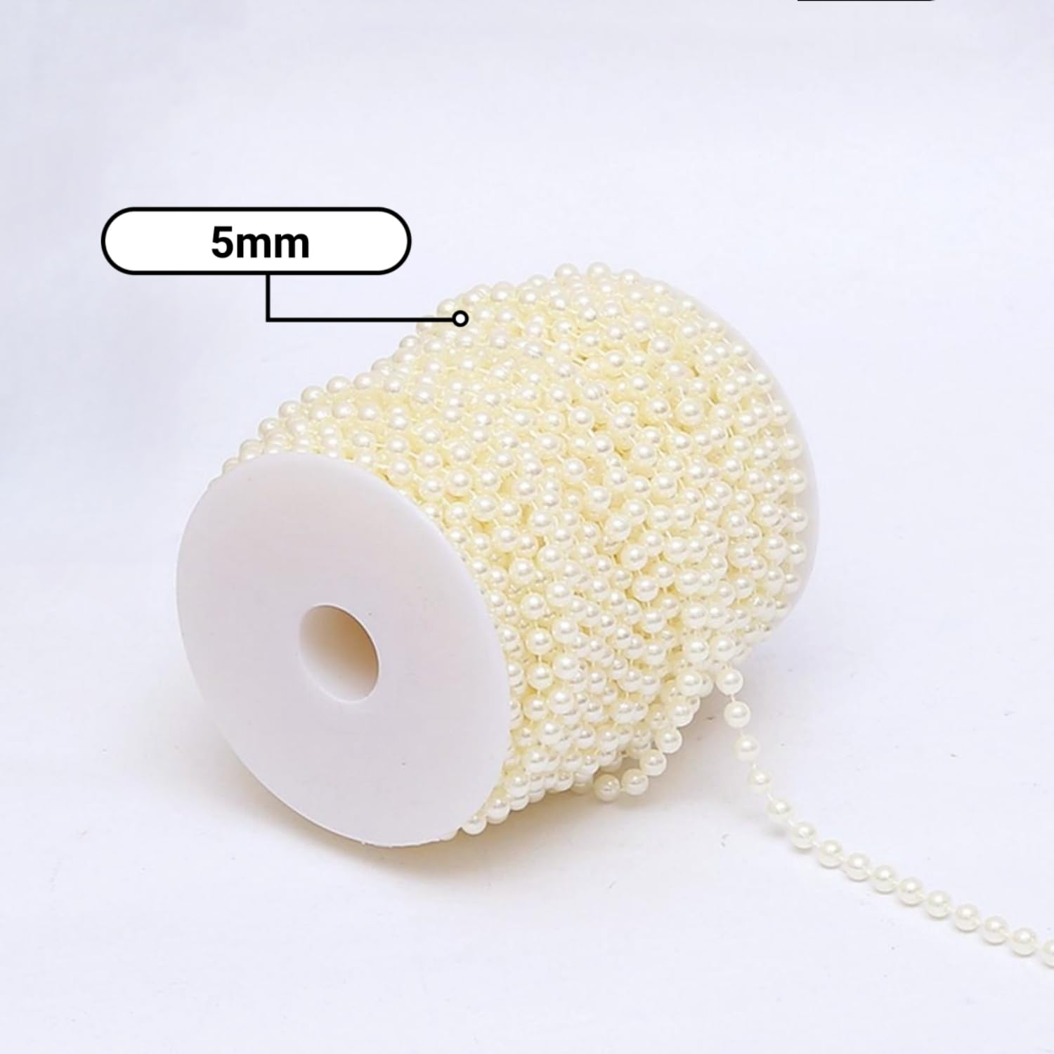 Buy now B&S FEEL 5mm Faux Pearl Beads Garland Pearl Bead Roll Strand for Wedding Party Decoration, 99 Feet Roll (Ivory) at indiglob india