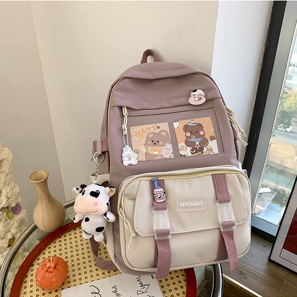 Buy now JQWSVE Kawaii Backpack with Kawaii Pins and Accessories Cute Backpack Aesthetic Backpack Women Lightweight Travel Rucksack at indiglob india