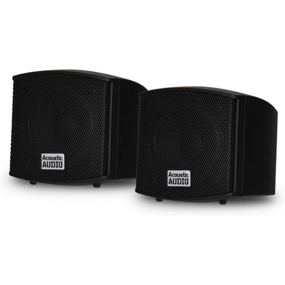 Acoustic Audio AA321B Mountable Indoor Speakers 400 Watts Black Bookshelf Pair