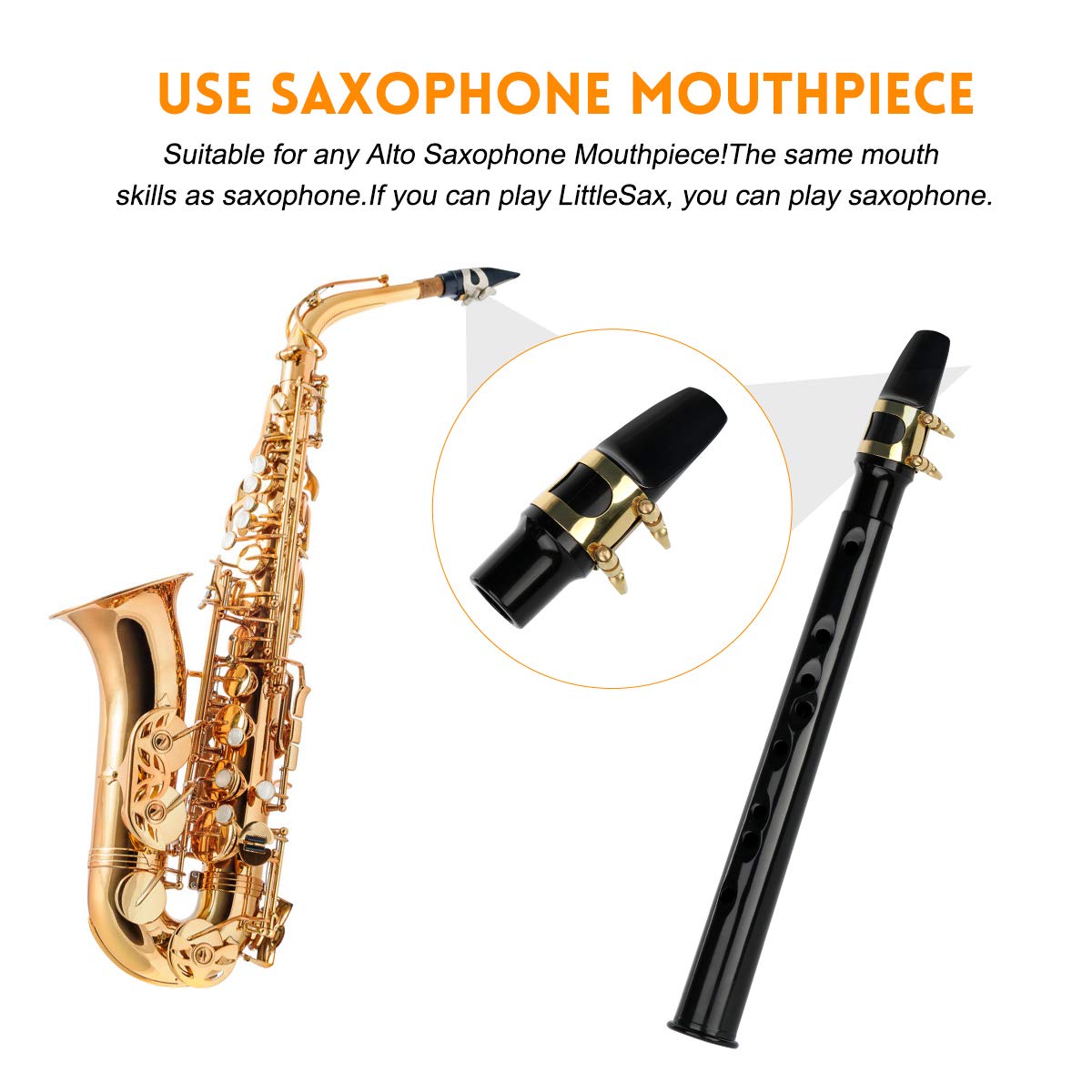 Buy now Pocket Saxophone Kit Mini Sax Portable Woodwind Instrument with Lid, Mouthpiece, Carrying Bag, Fingering Charts at indiglob india