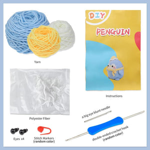 Buy now ZMAAGG Beginners Crochet Kit, Crochet Animal Kit, Knitting Kit with Yarn, Polyester Fiber, Crochet Hooks, Step-by-Step Instructions Video, Crochet Starter Kit for Beginner DIY Craft Art (Penguin) at indiglob india