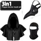 Buy now Halloween Plague Doctor Mask Plague Doctor Costume Obito Mask Steampunk Halloween Mask Horror Scary Halloween Mask Costume Props for Party Prom Halloween Gifts Set（3-pc Set） (Black), 12 inches at indiglob india