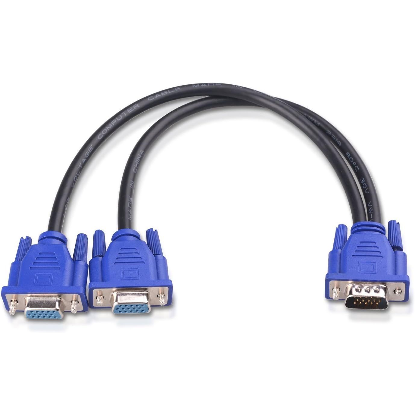 Cable Matters 1ft VGA Splitter Cable - Mirror Display Only (No Extension), Supports Full HD 1080P VGA Y Cable for Screen Duplication