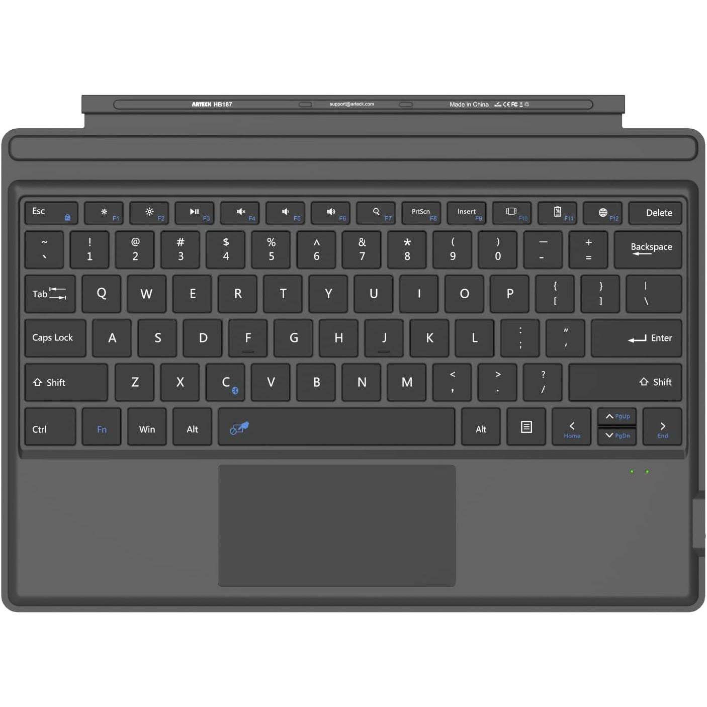 Arteck Microsoft Surface Pro Type Cover, Ultra-Slim Portable Bluetooth Wireless Keyboard with Touchpad Built-in Rechargeable Battery - My Store