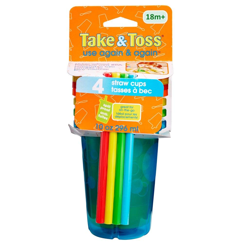 Buy now The First Years Take & Toss Straw Cup, Boy, 10 oz, Multicolor, 4 Count at indiglob india