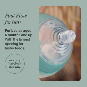 Tommee Tippee Natural Start Baby Bottle Nipples, Breast-Like For A Natural Latch, Anti-Colic Valve, Soft Silicone, Extra Slow Flow, 0+ Months, Pack of 2