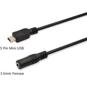 Onvian 3.5mm Female to 5 Pin Mini USB Male Microphone Adapter Cable
